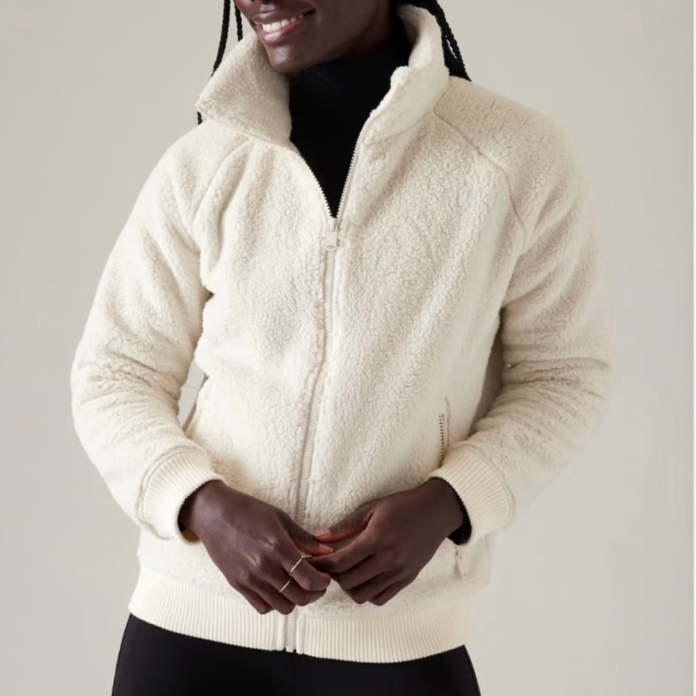 Athleta Off-White Teddy Jacket